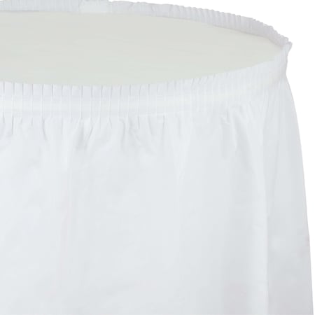 Touch Of Color White Plastic Tableskirt, 14', 6PK 010047C
